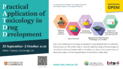 Practical Application of Toxicology in Drug Development, 28 September-2 October 2026 Cambridge, UK